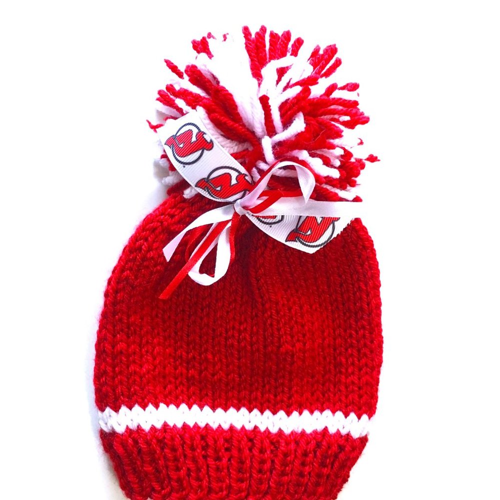 New Jersey DEVILS Hockey Handmade Baby Hat *NEW*